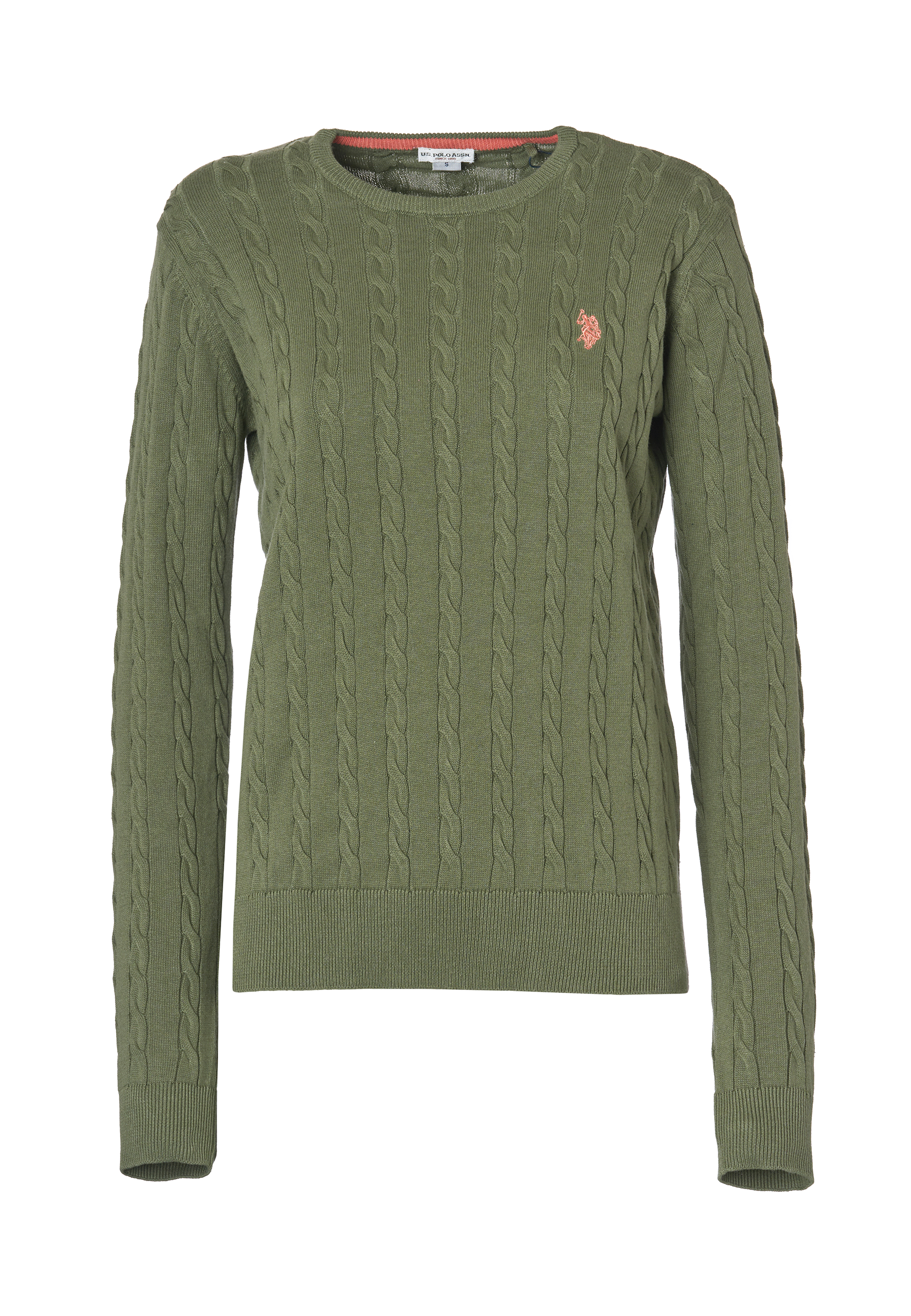 Maglia girocollo a treccia in cotone light