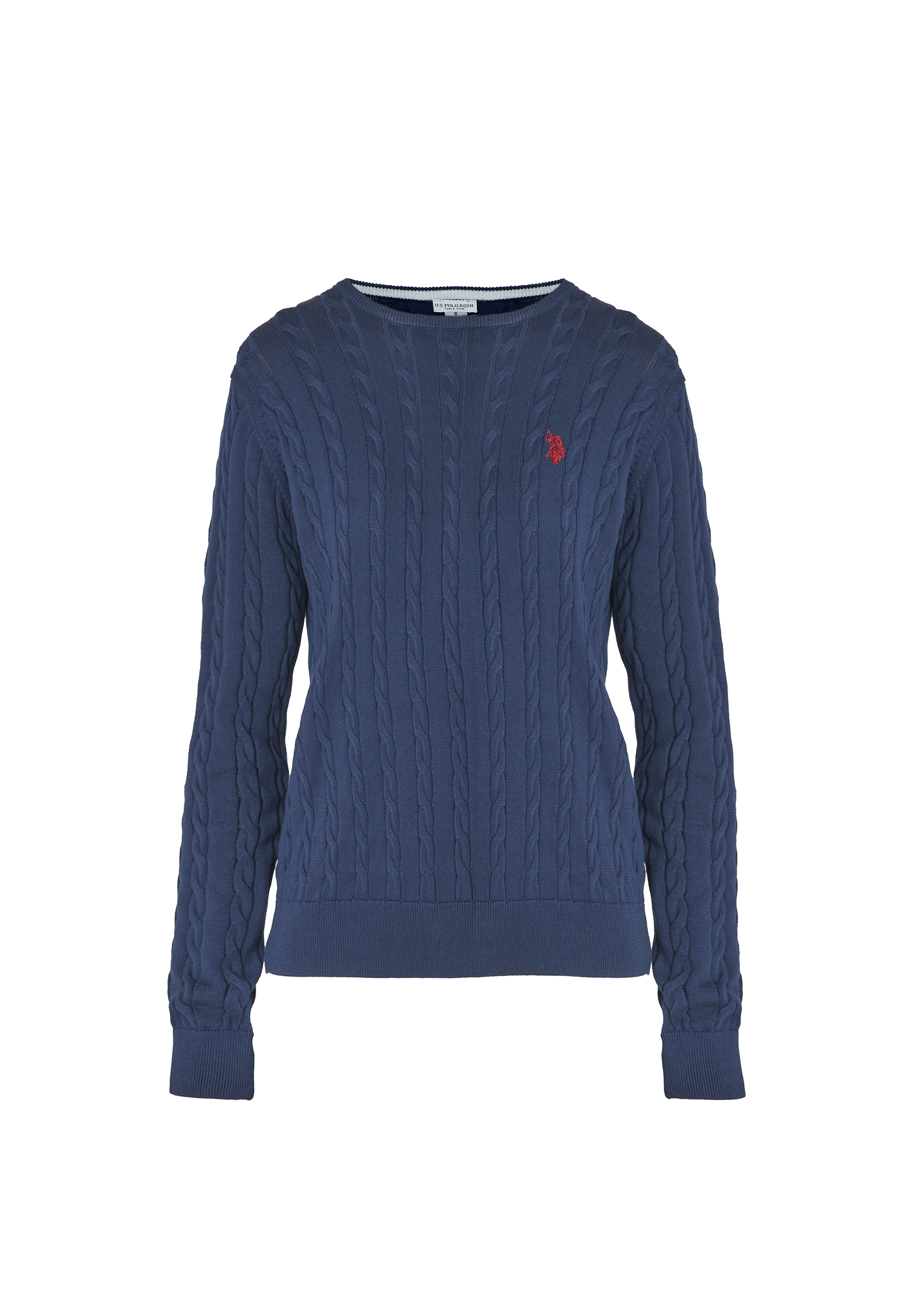 Maglia girocollo a treccia in cotone light