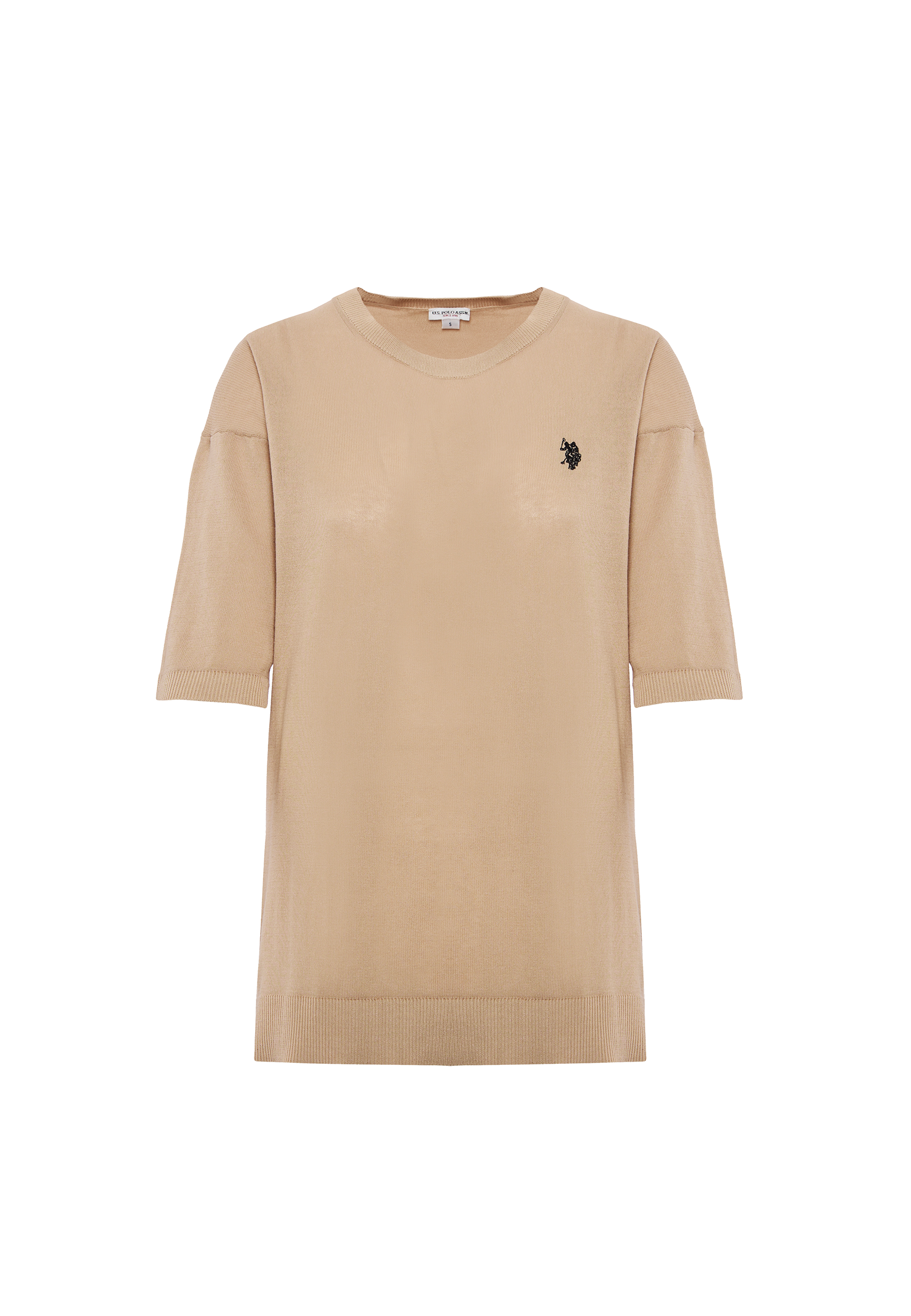 Maglia girocollo a maniche corte in cotone crepe premium quality