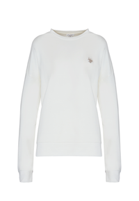 Felpa french terry girocollo in cotone light stretch