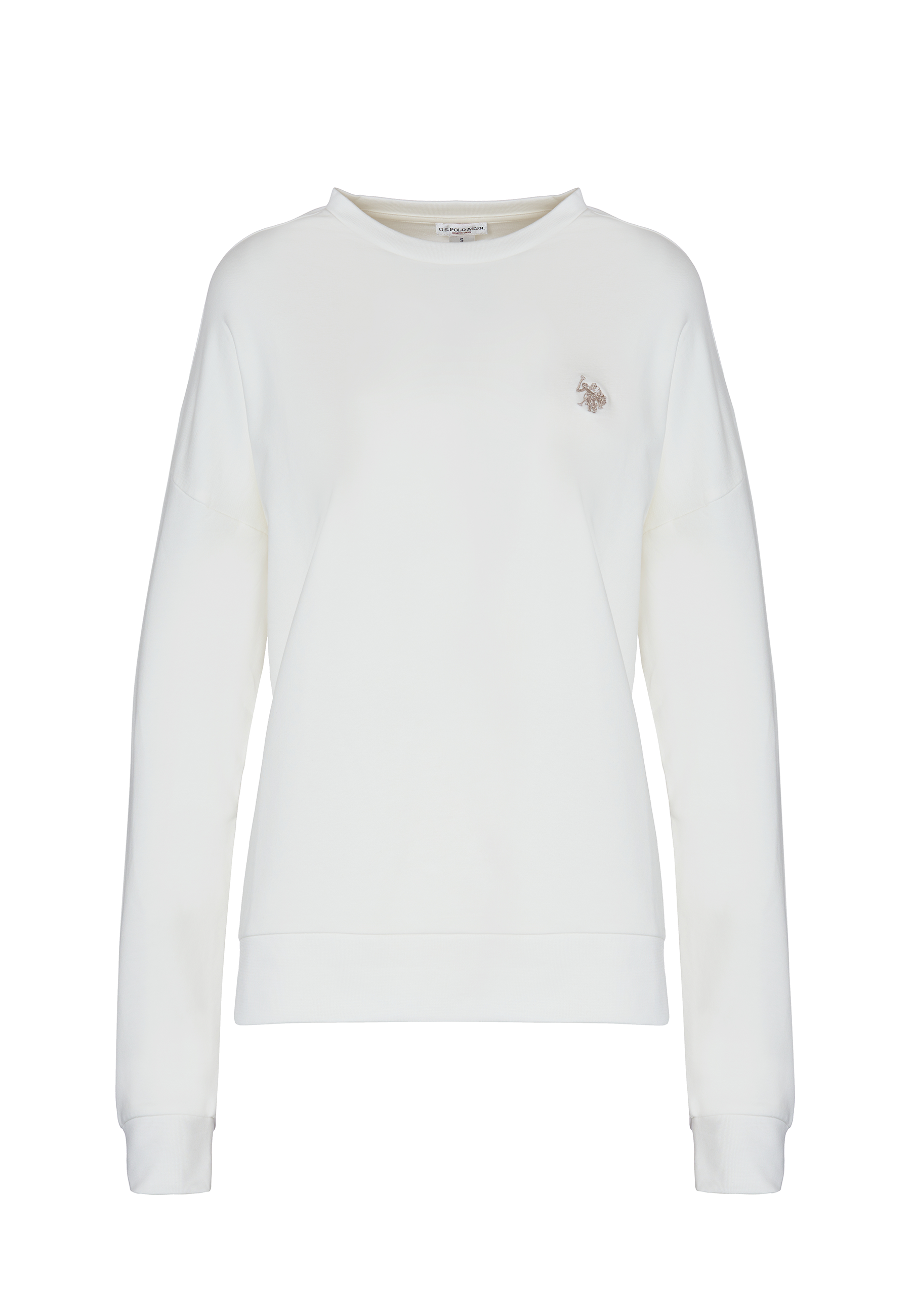 Felpa french terry girocollo in cotone light stretch