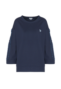 Felpa girocollo punto Milano con manica a 3/4