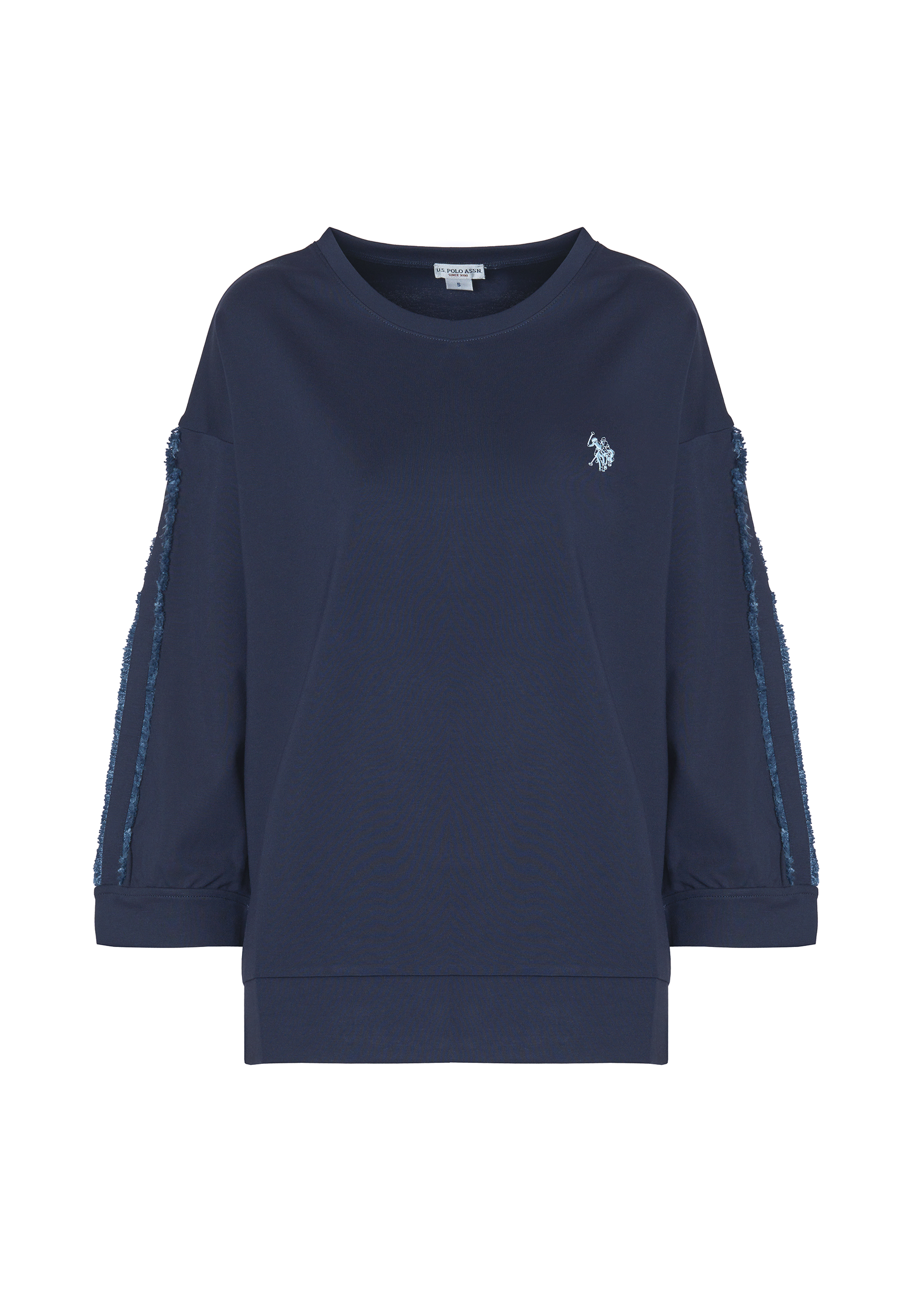 Felpa girocollo punto Milano con manica a 3/4