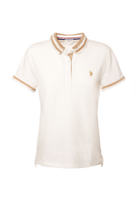 Polo shirt a maniche corte in cotone micropiquet stretch con colletto crochet.