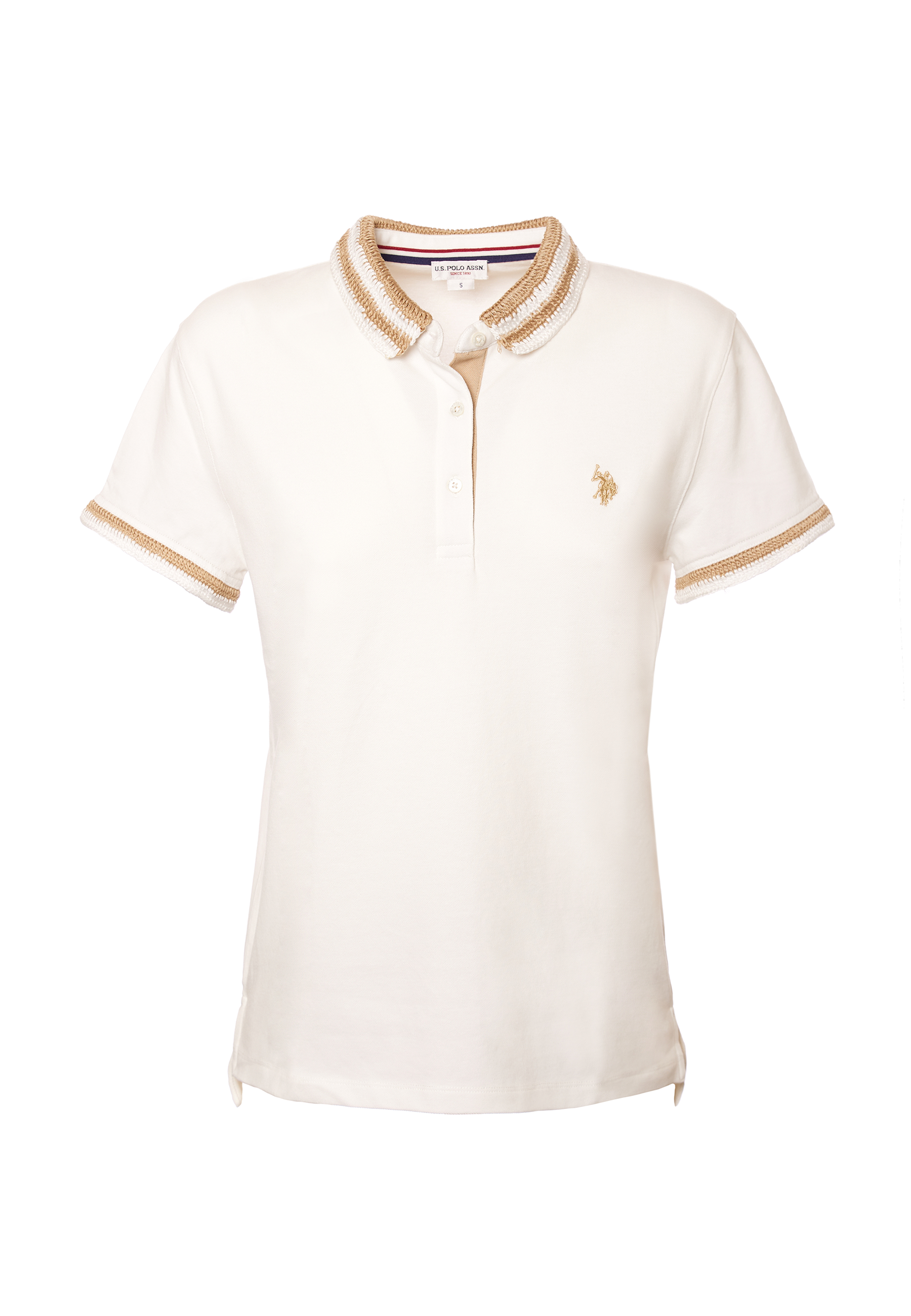 Polo shirt a maniche corte in cotone micropiquet stretch con colletto crochet.