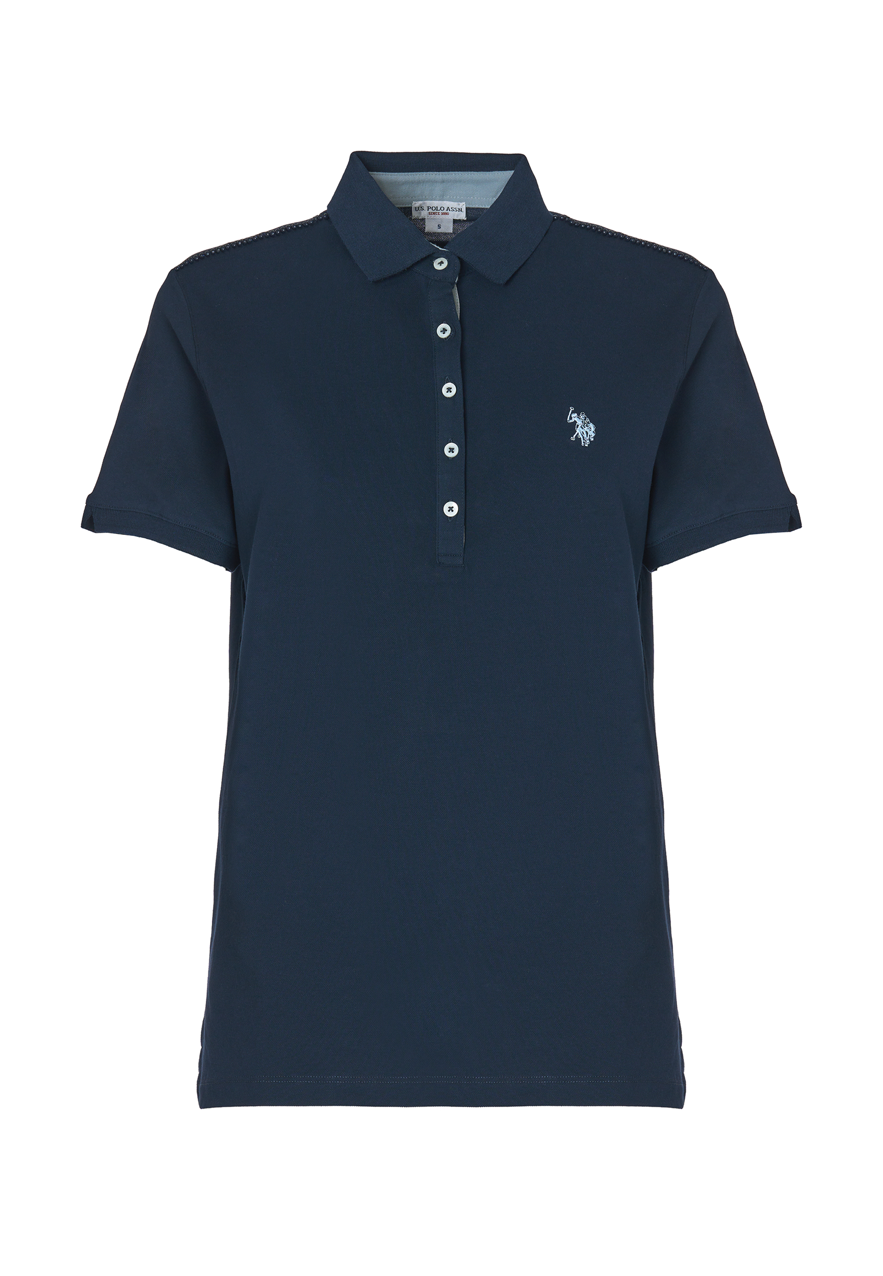 Polo shirt a maniche corte in cotone micropiquet stretch con sottocolletto colorato