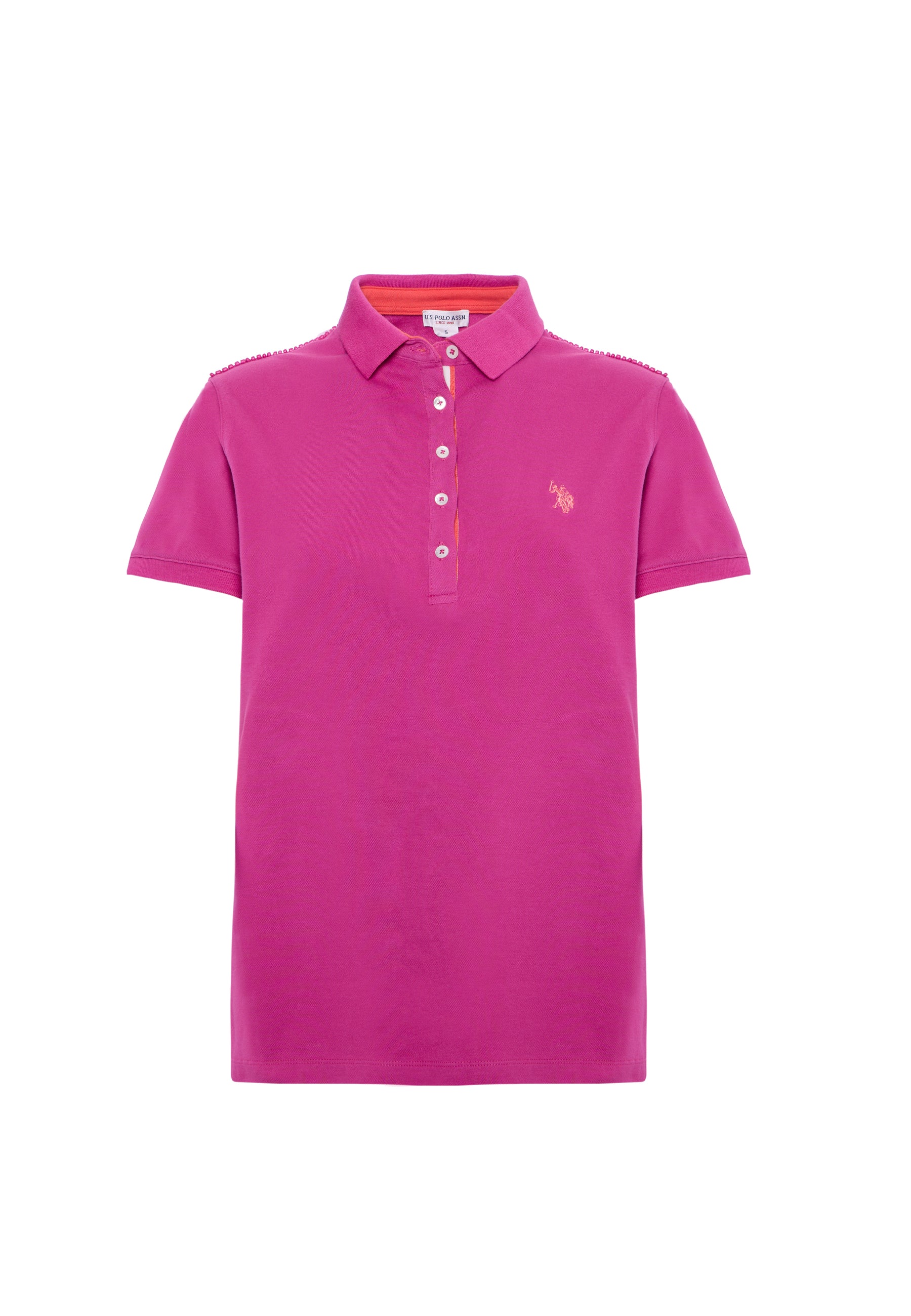 Polo shirt a maniche corte in cotone micropiquet stretch con sottocolletto colorato