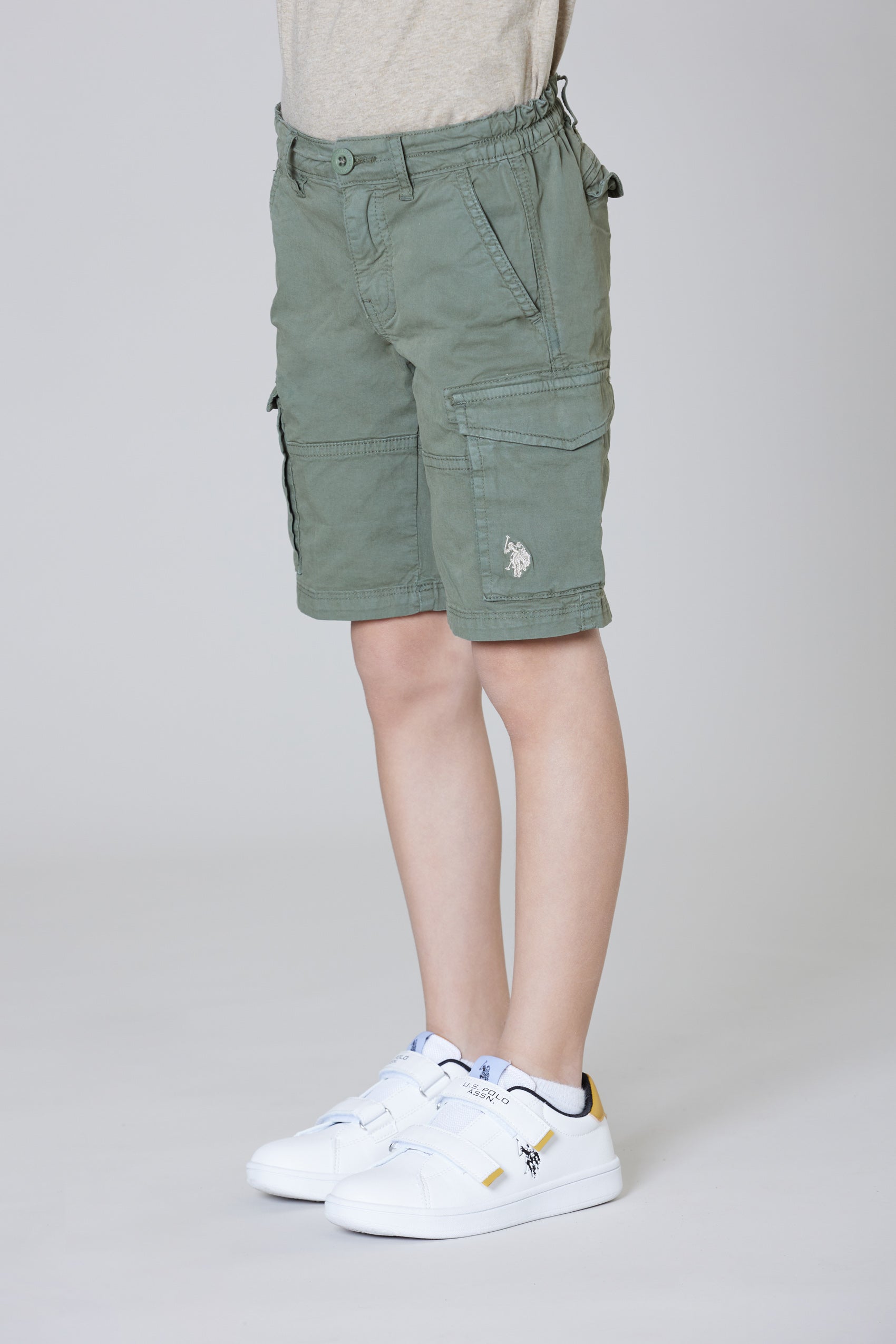 Pantalone cargo in cotone twill stretch