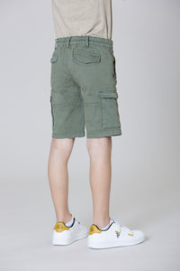 Pantalone cargo in cotone twill stretch