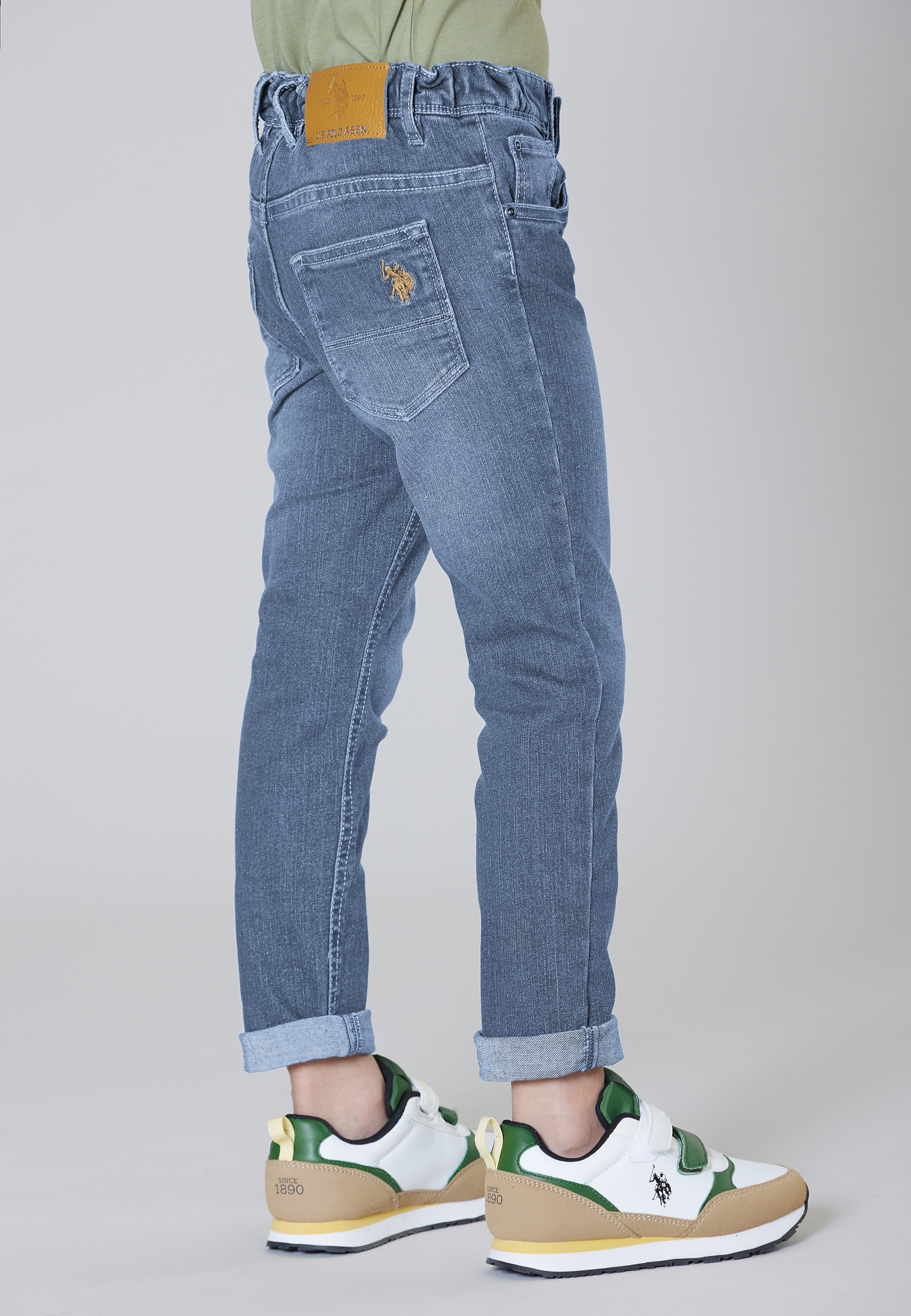 Pantalone denim in poly cotton