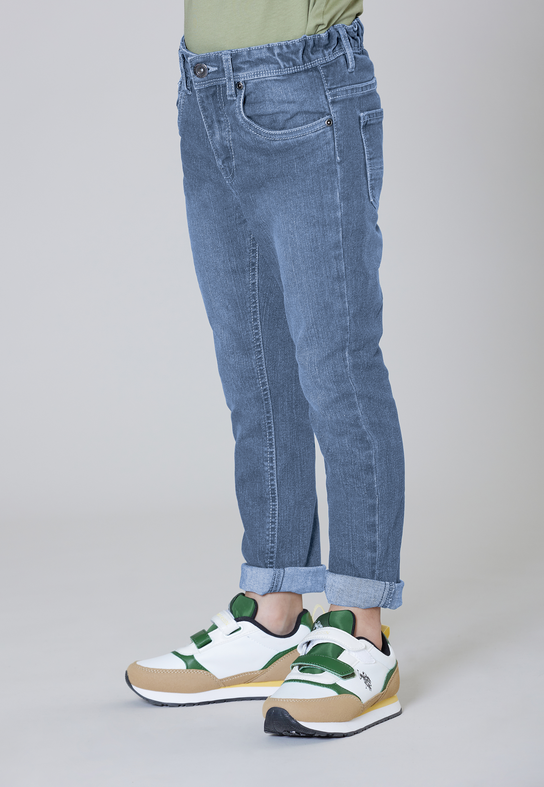 Pantalone denim in poly cotton