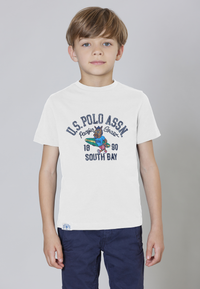 T-shirt a maniche corte in cotone con stampa frontale Mascotte