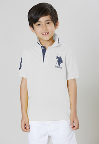 Polo shirt a maniche corte in cotone piquet con logo big e numero