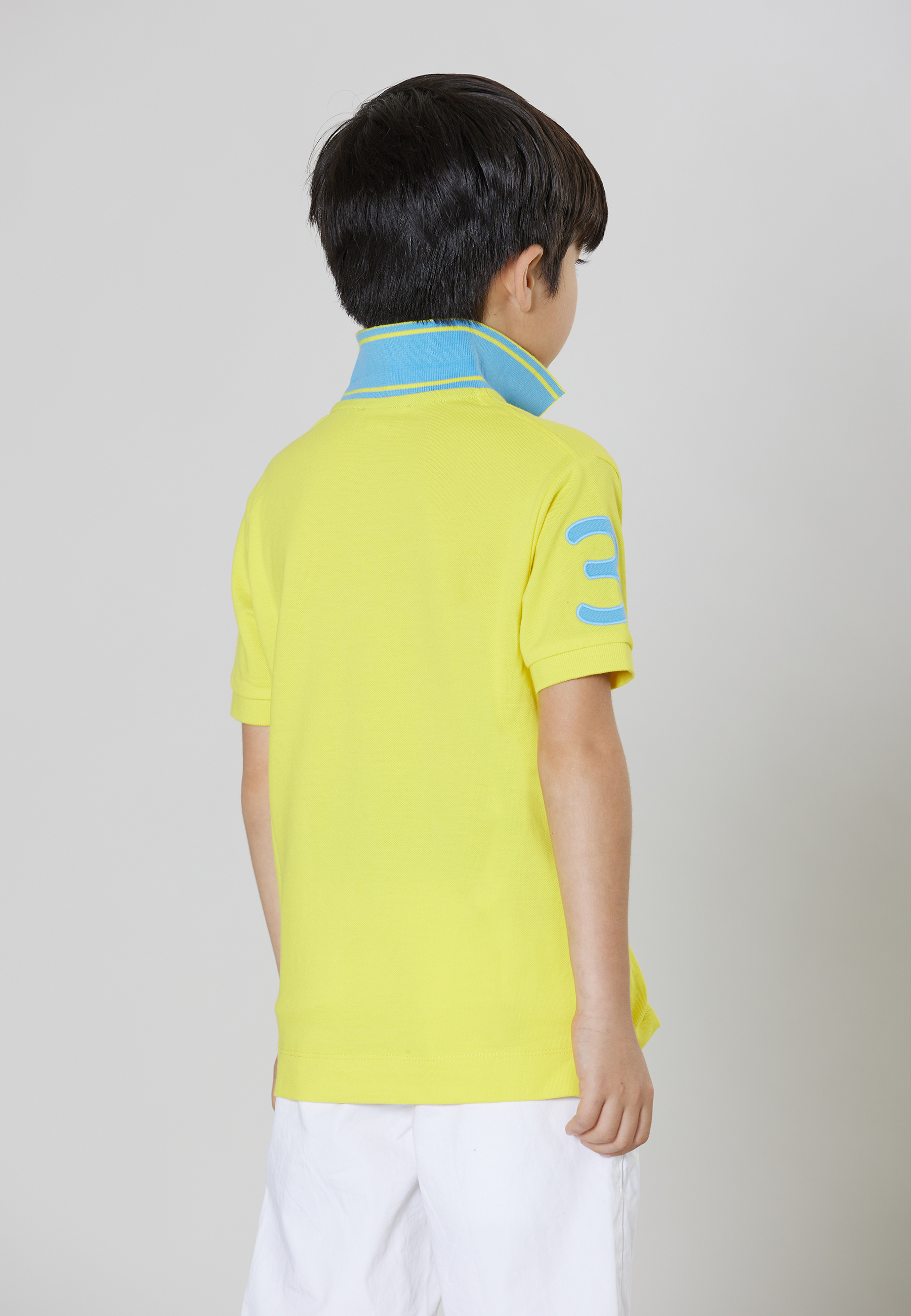 Polo shirt a maniche corte in cotone piquet con logo big e numero