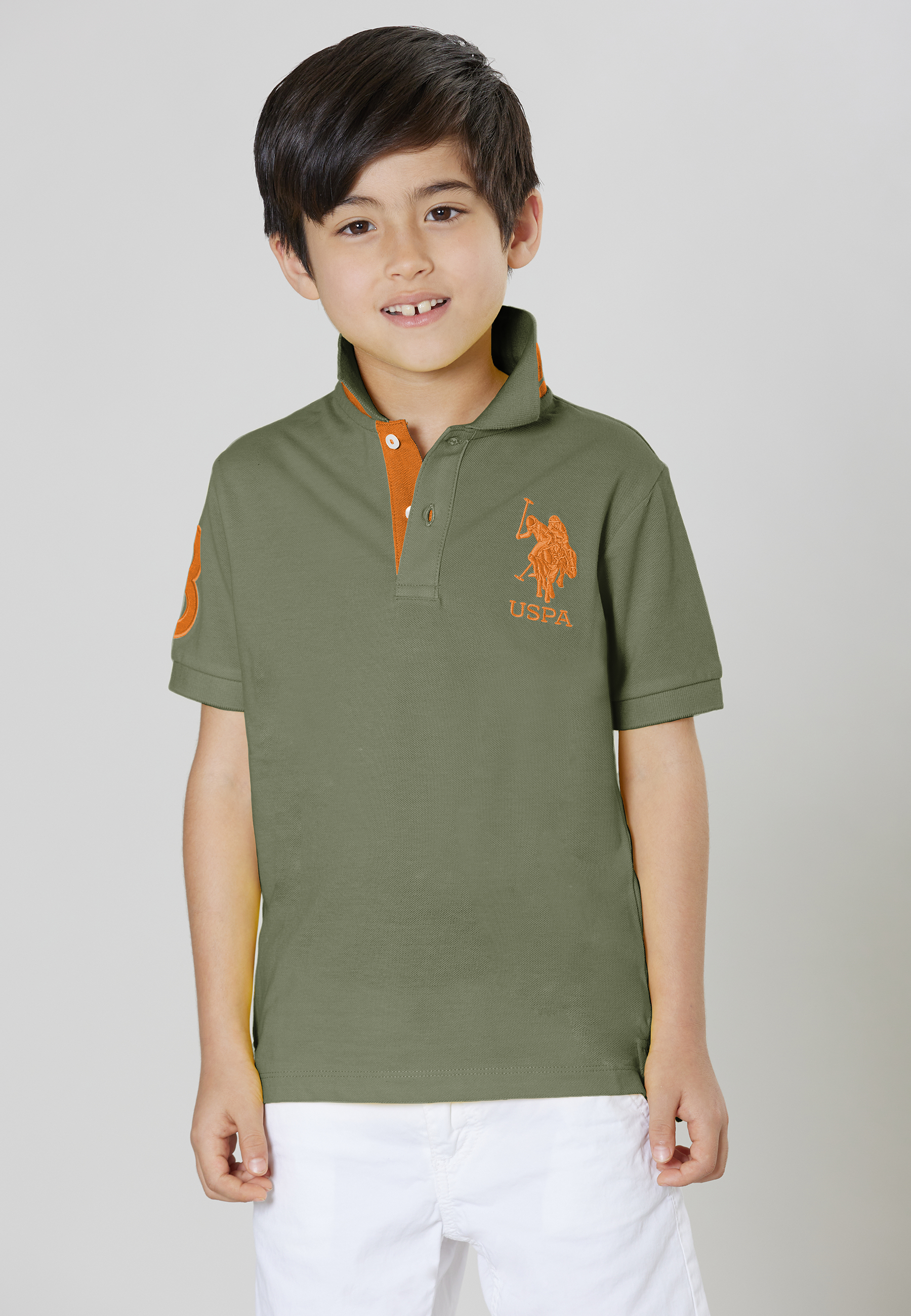 Polo shirt a maniche corte in cotone piquet con logo big e numero