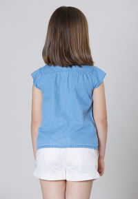 Camicia smanicata in denim twill premium quality