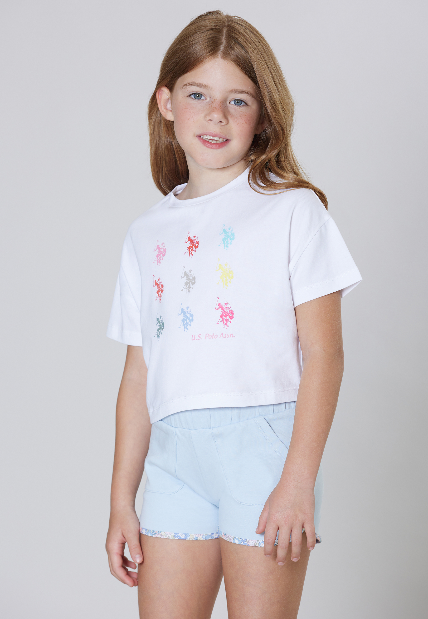 T-shirt a maniche corte in cotone stretch con stampa Double Horsemen