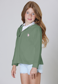 Felpa con cappuccio in cotone stretch interlock.