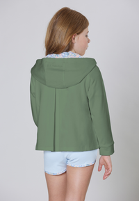 Felpa con cappuccio in cotone stretch interlock.