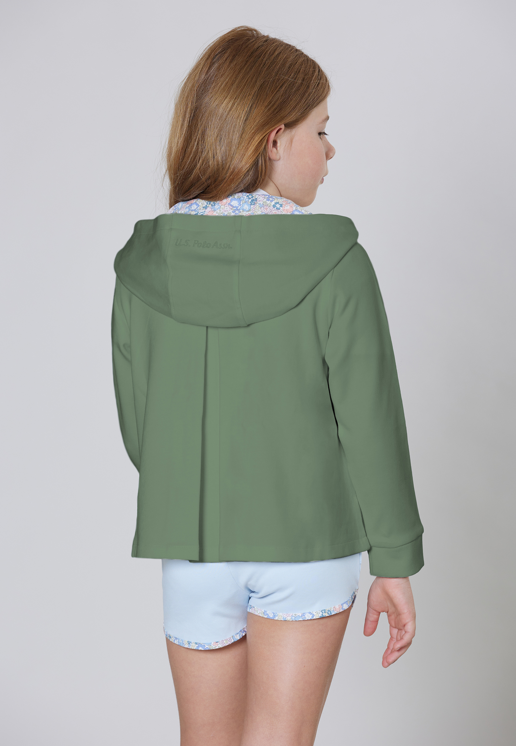 Felpa con cappuccio in cotone stretch interlock.