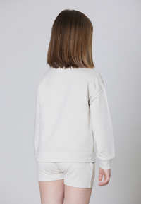 Felpa girocollo in cotone light stretch