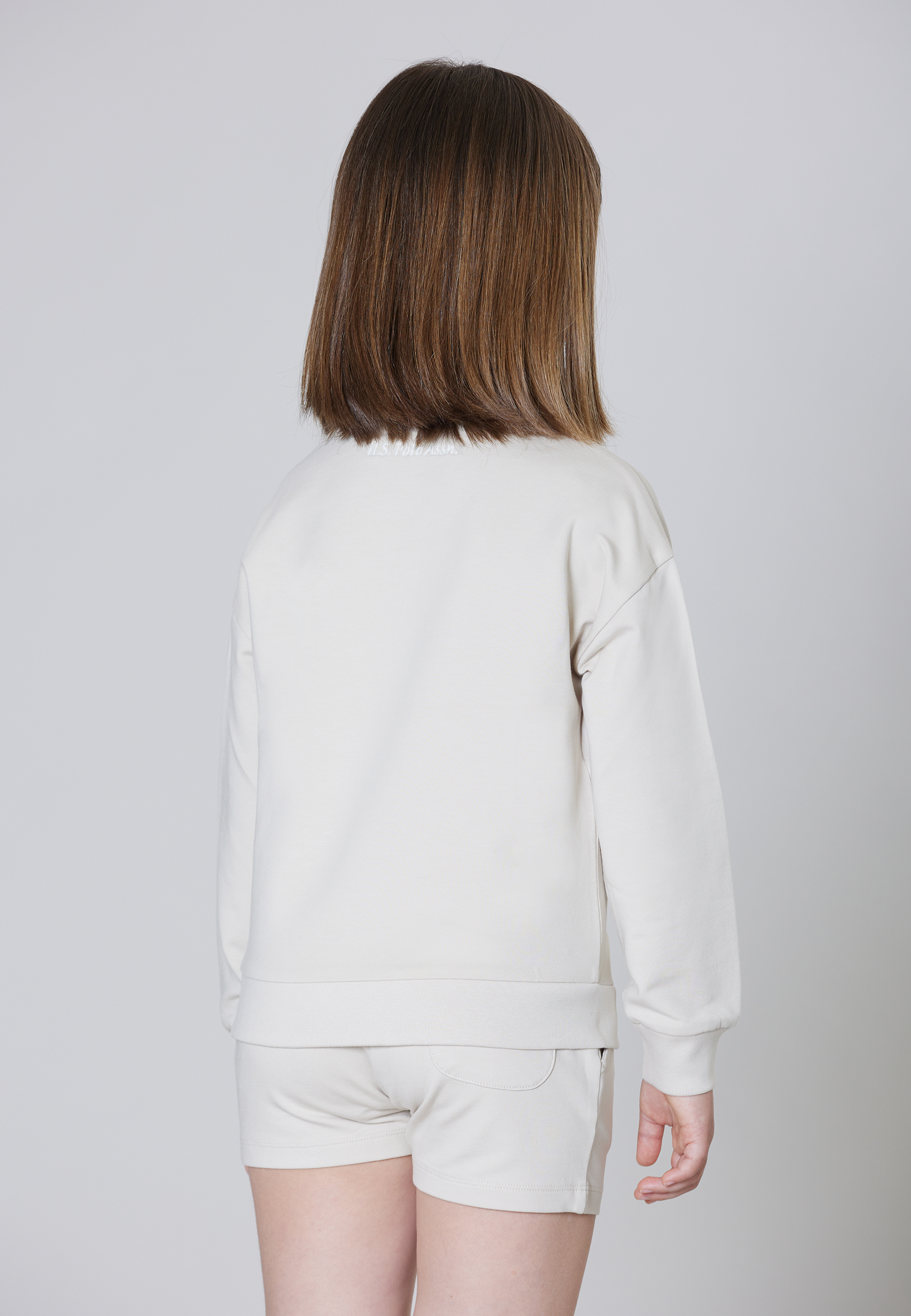 Felpa girocollo in cotone light stretch