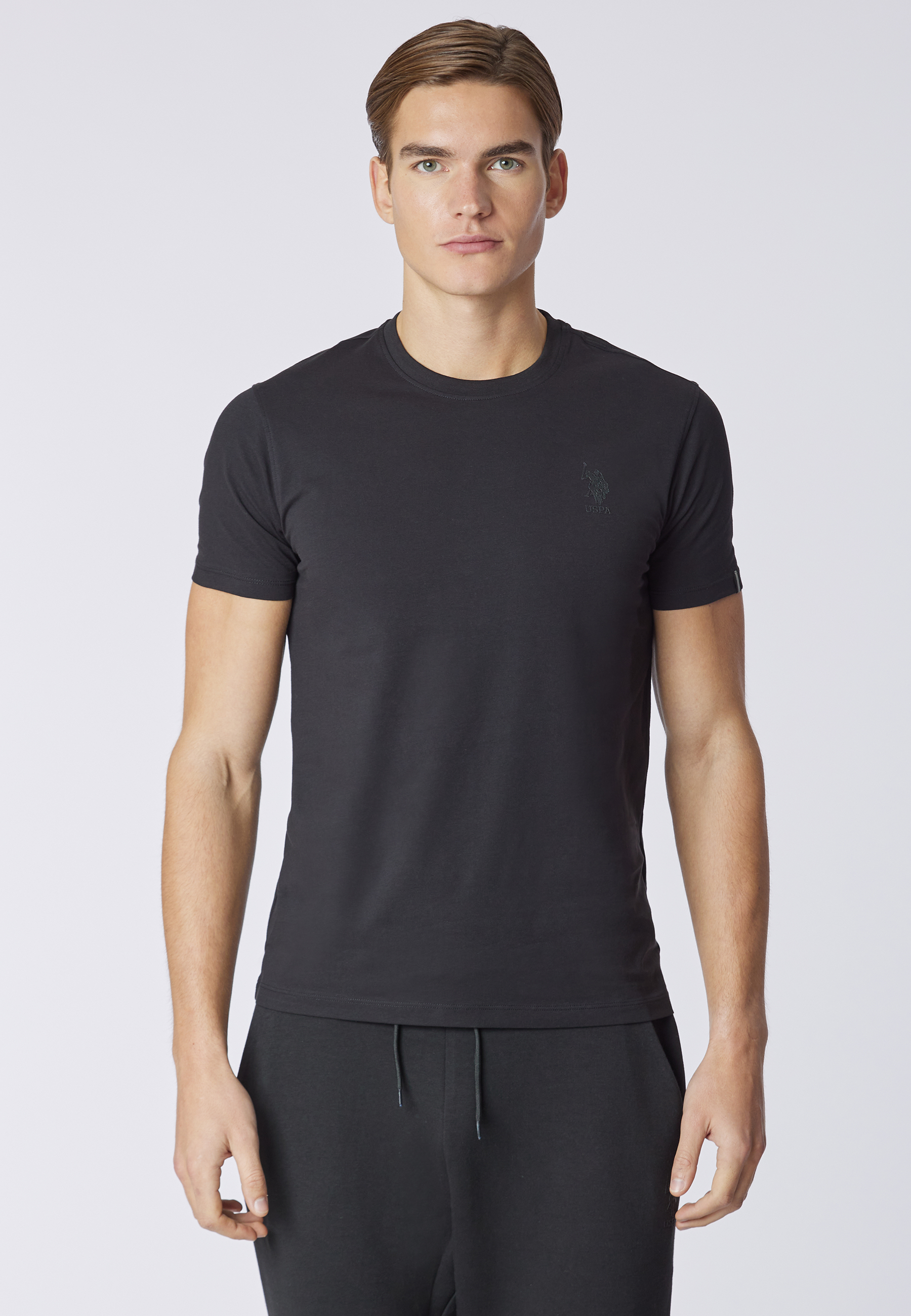 T-shirt in cotone jersey stretch con logo