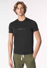 T-shirt girocollo in cotone stretch jersey con stampa
