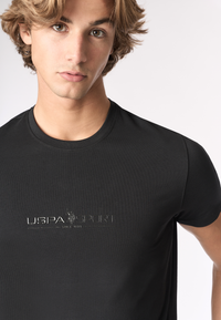 T-shirt girocollo in cotone stretch jersey con stampa