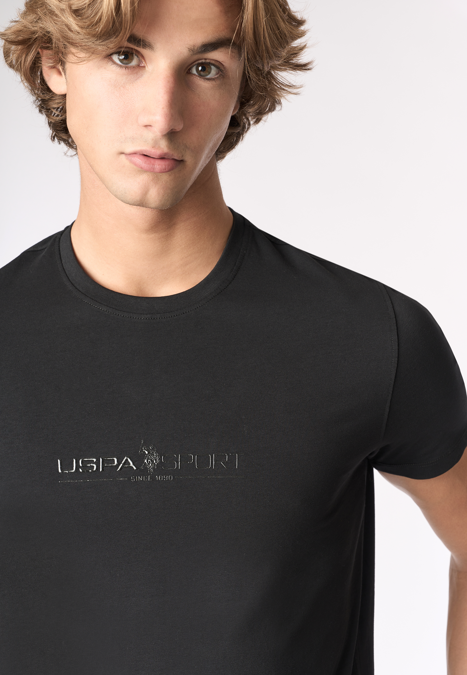 T-shirt girocollo in cotone stretch jersey con stampa