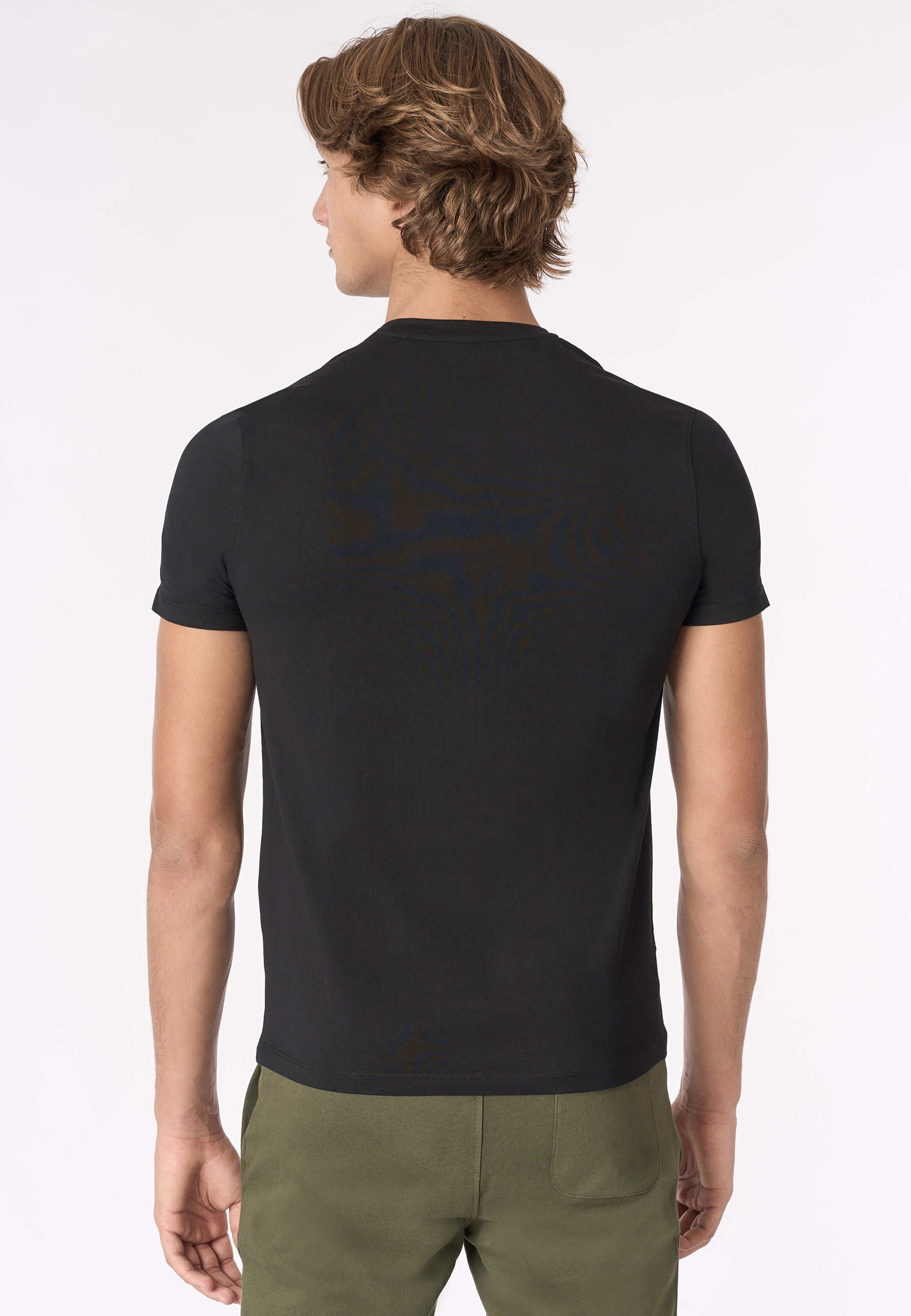 T-shirt girocollo in cotone stretch jersey con stampa