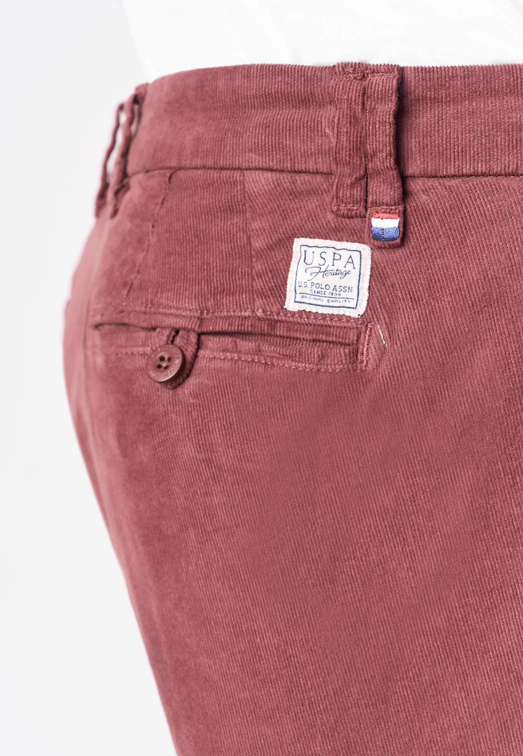 Pantalone chino in velluto stretch
