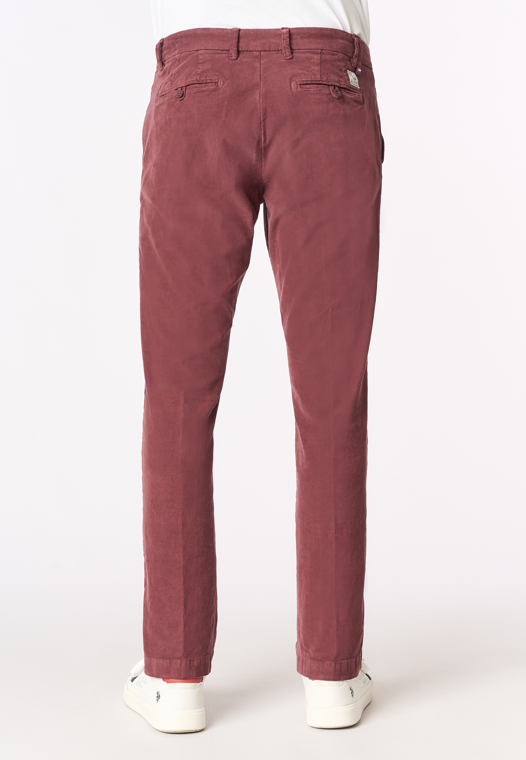 Pantalone chino in velluto stretch
