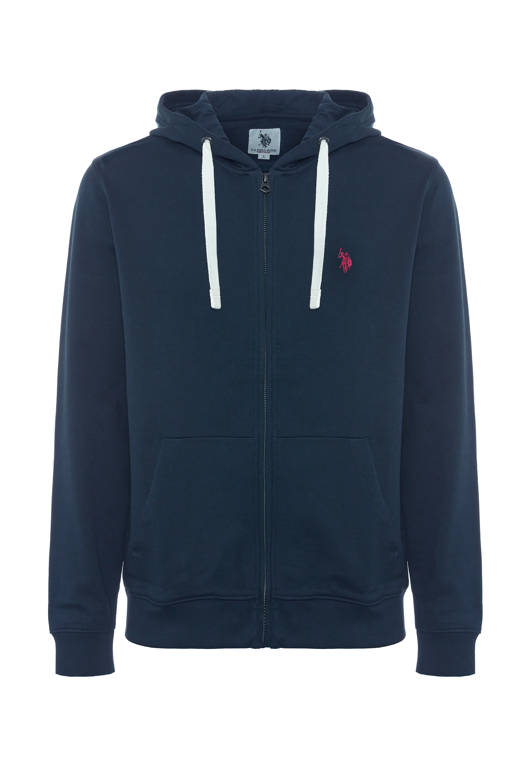 Felpa in cotone con cappuccio e chiusura zip