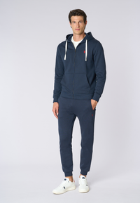 Felpa in cotone con cappuccio e chiusura zip