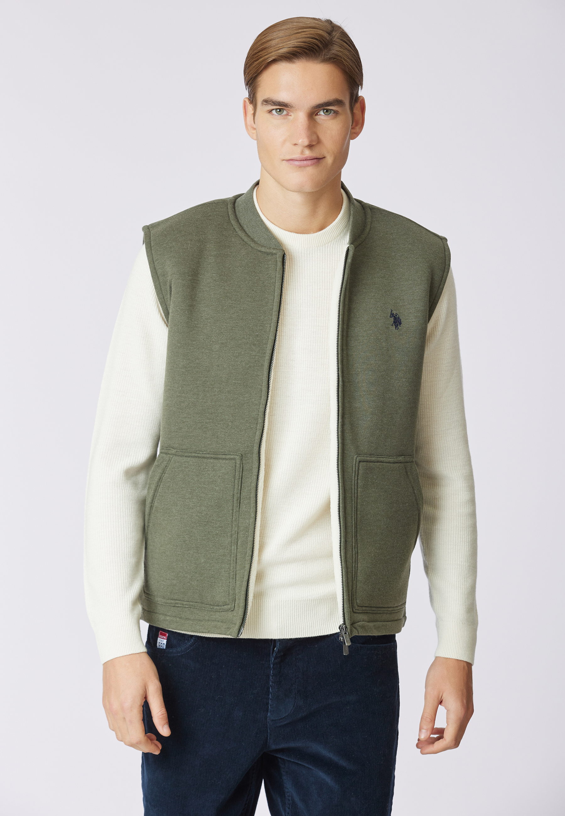 Gilet in felpa con chiusura zip