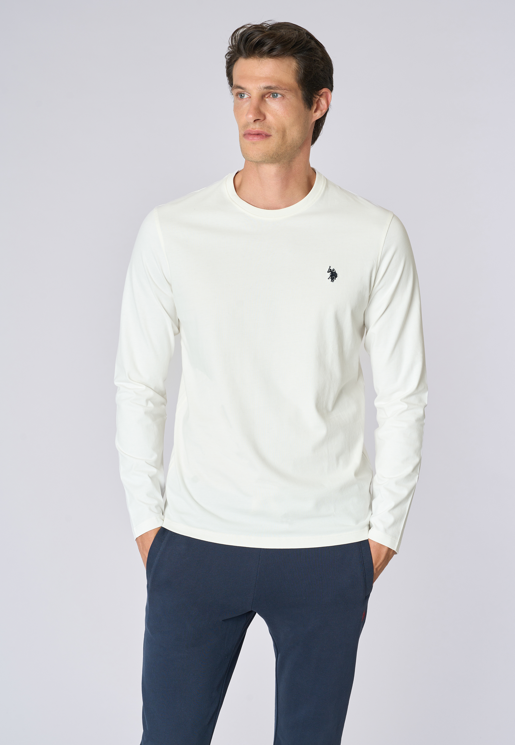 T-shirt a maniche lunghe in heavy jersey