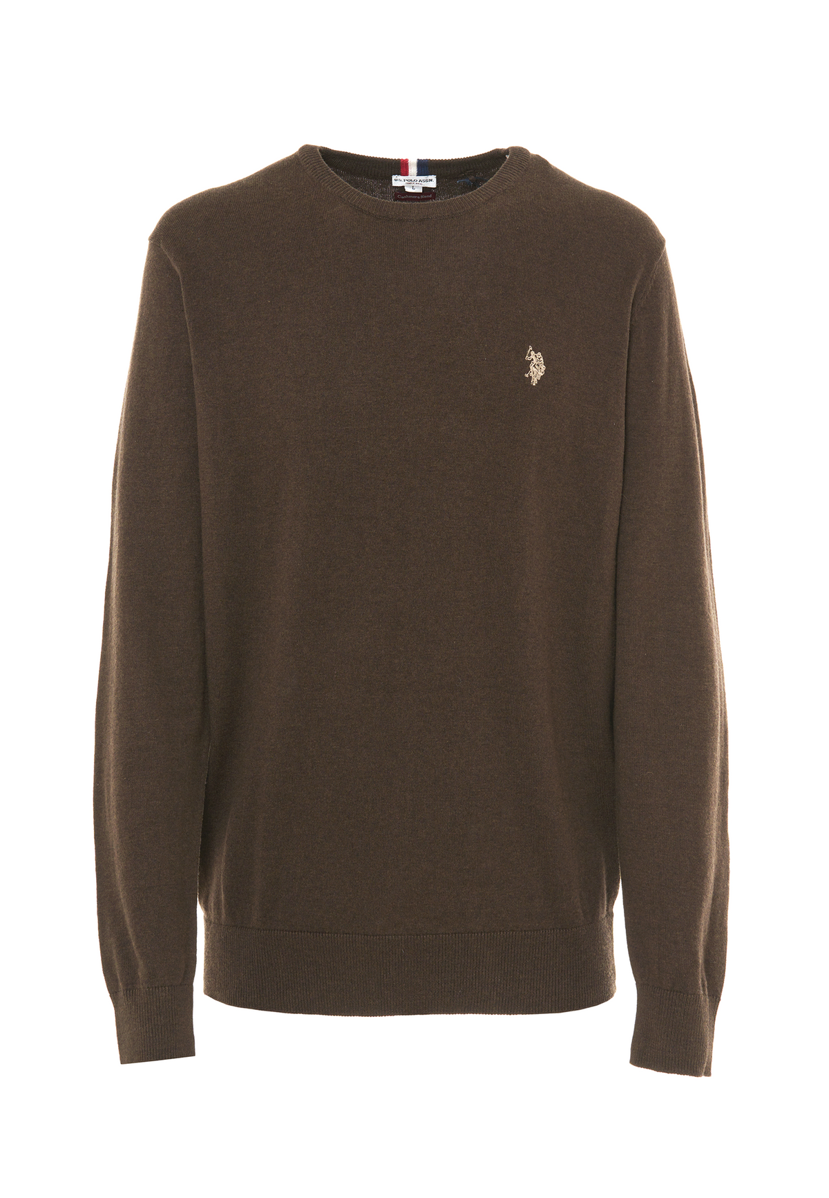 Maglia girocollo in misto cotone e cashmere