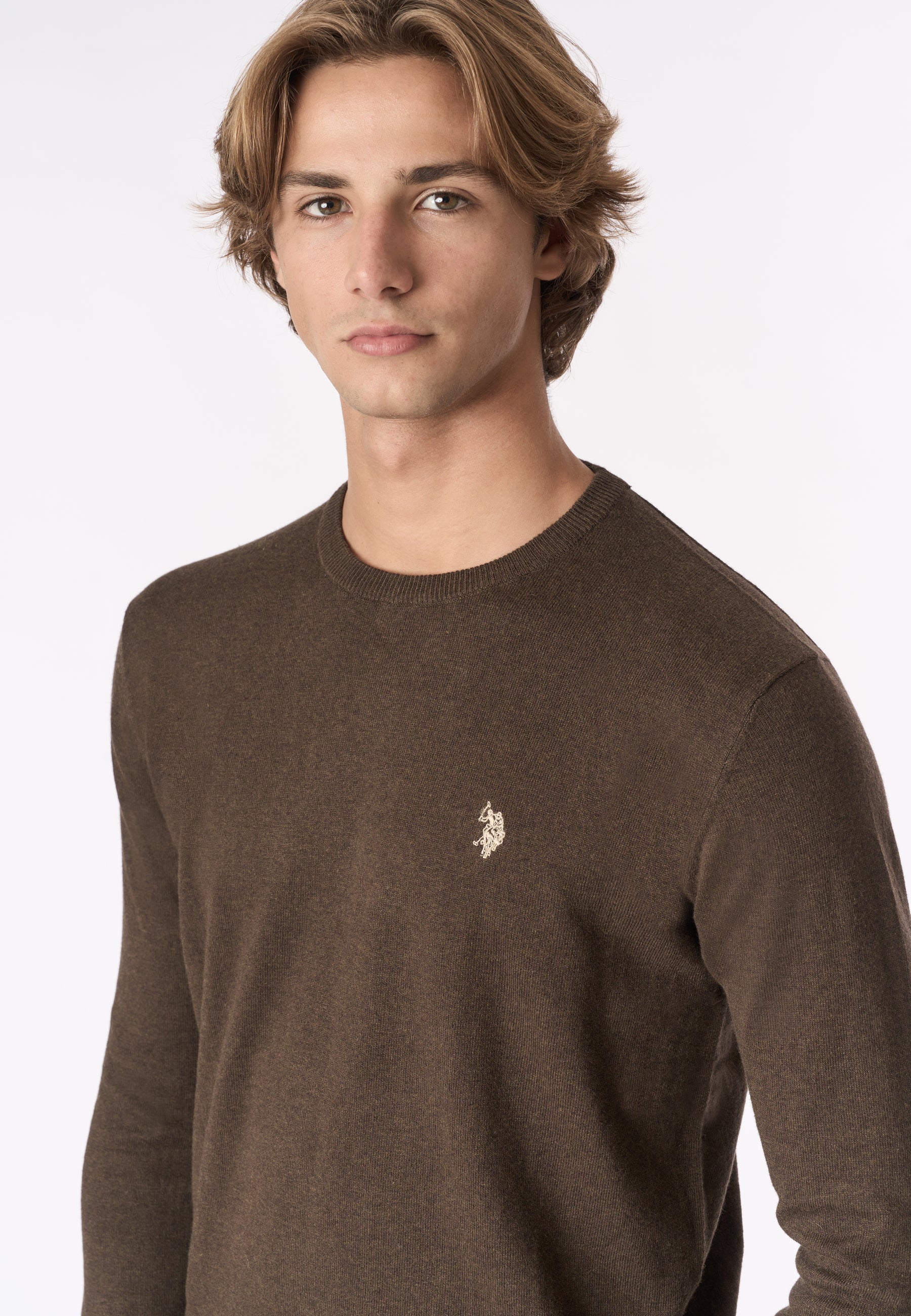 Maglia girocollo cotone e cashmere
