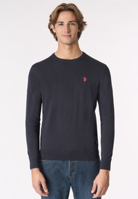 Maglia girocollo cotone e cashmere