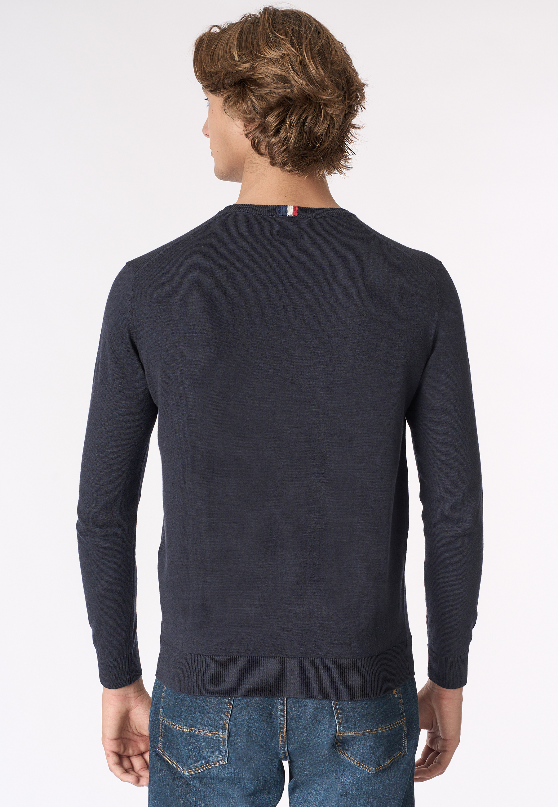 Maglia girocollo cotone e cashmere