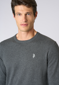 Maglia girocollo cotone e cashmere