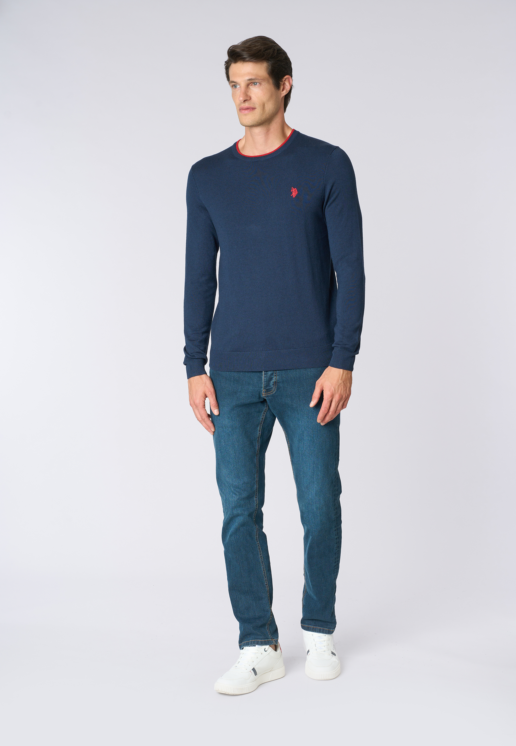 Maglia girocollo misto lana e viscosa