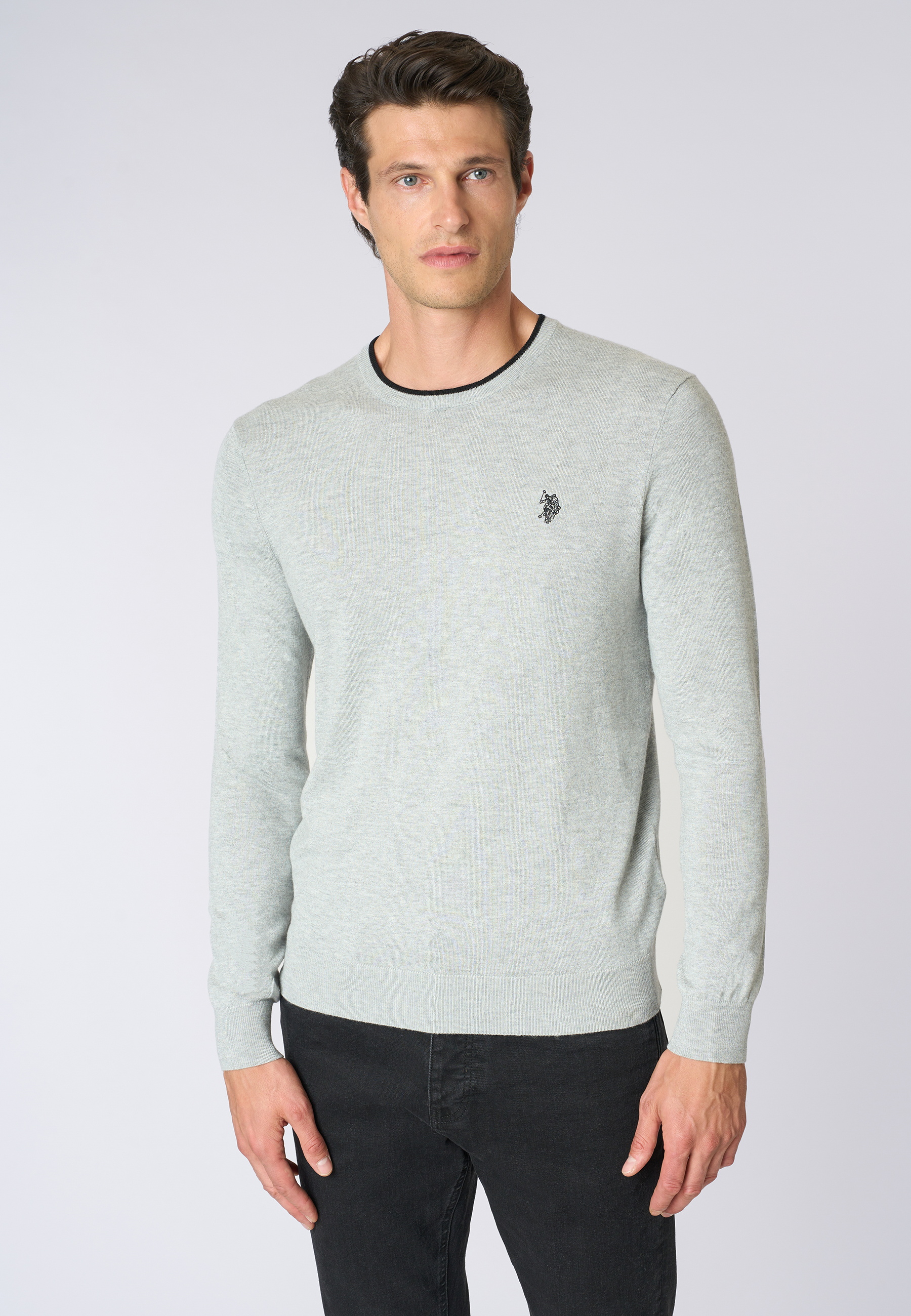 Maglia girocollo misto lana e viscosa
