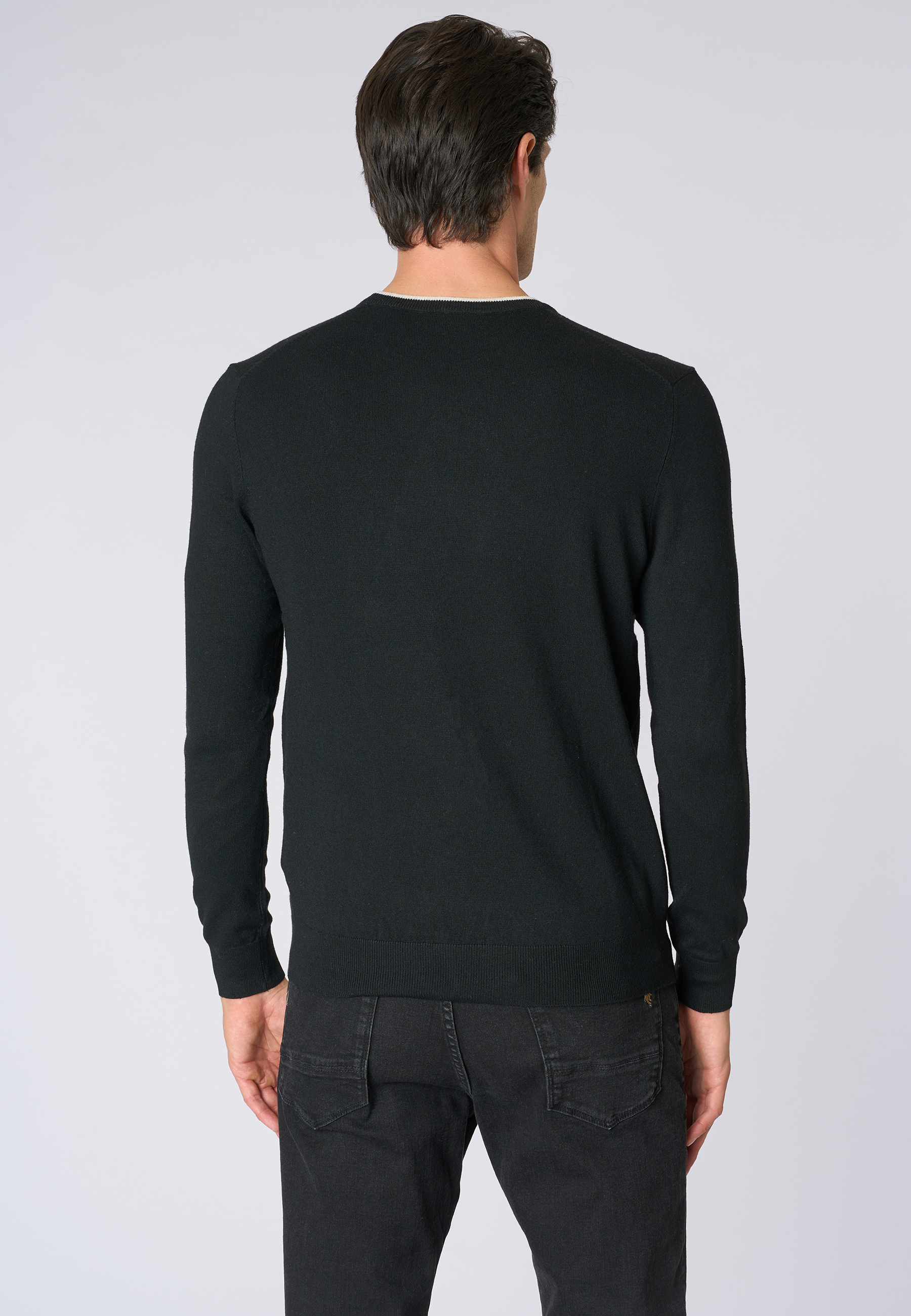 Maglia girocollo misto lana e viscosa