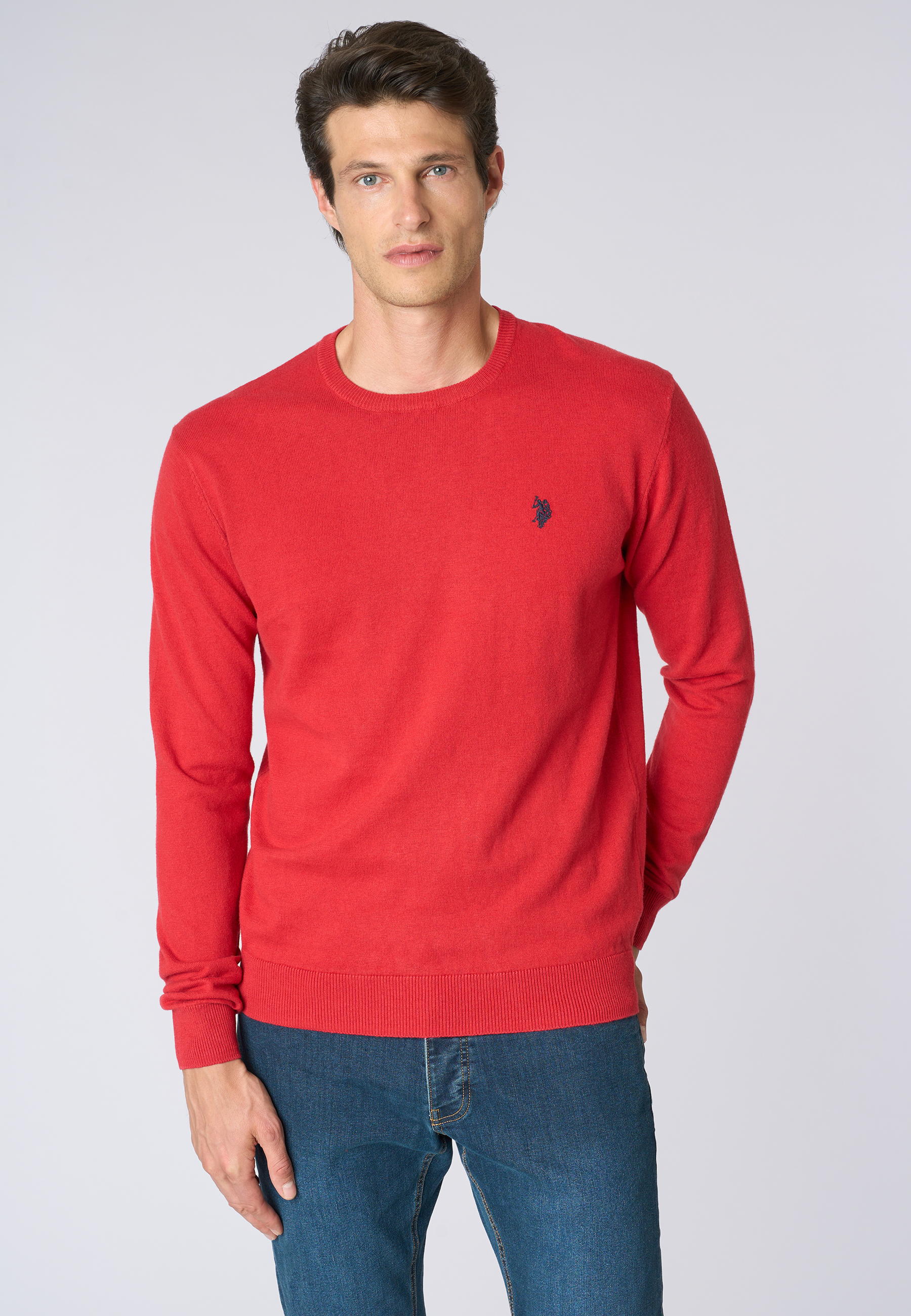 Maglia girocollo misto lana e viscosa