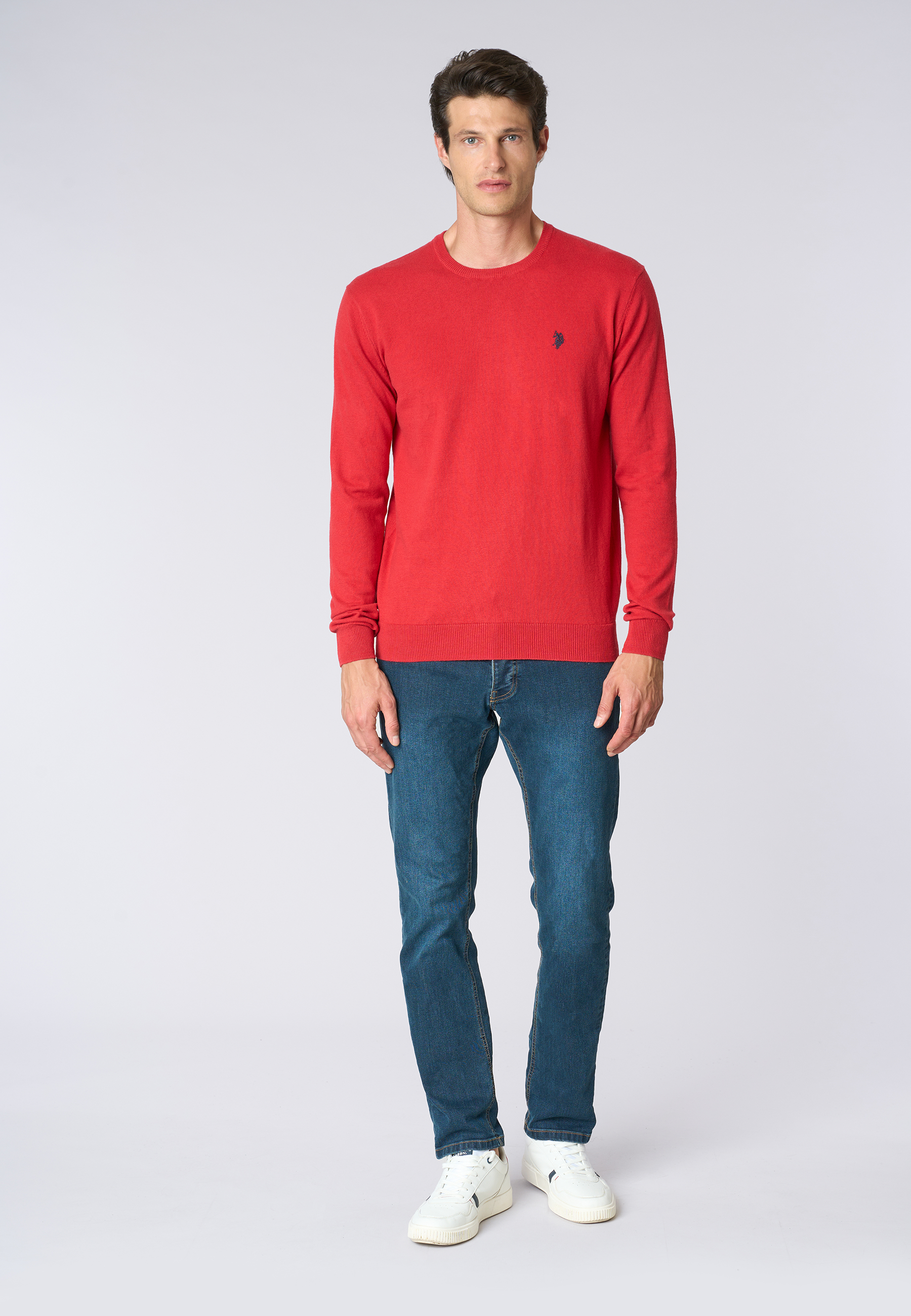 Maglia girocollo misto lana e viscosa