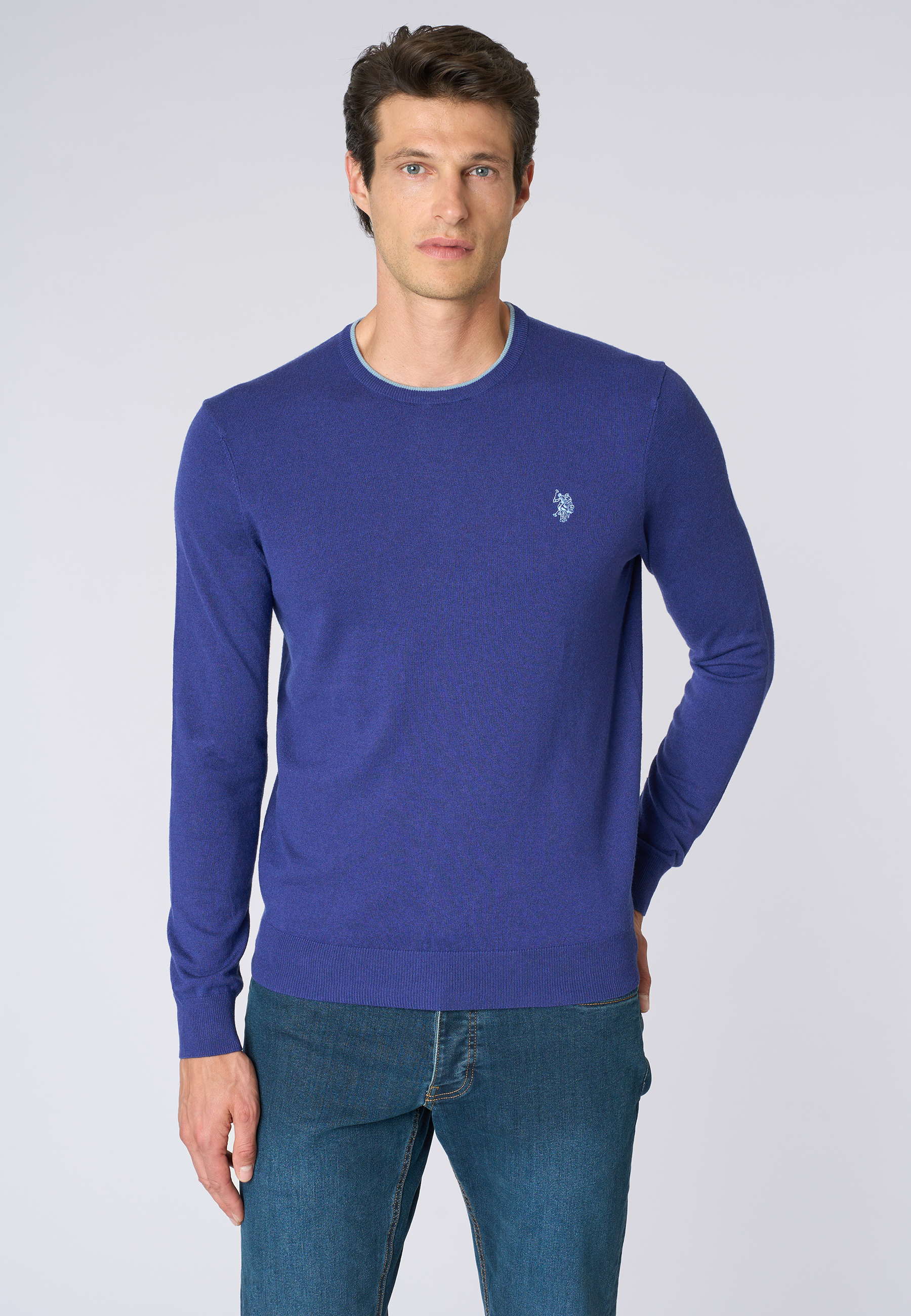 Maglia girocollo misto lana e viscosa