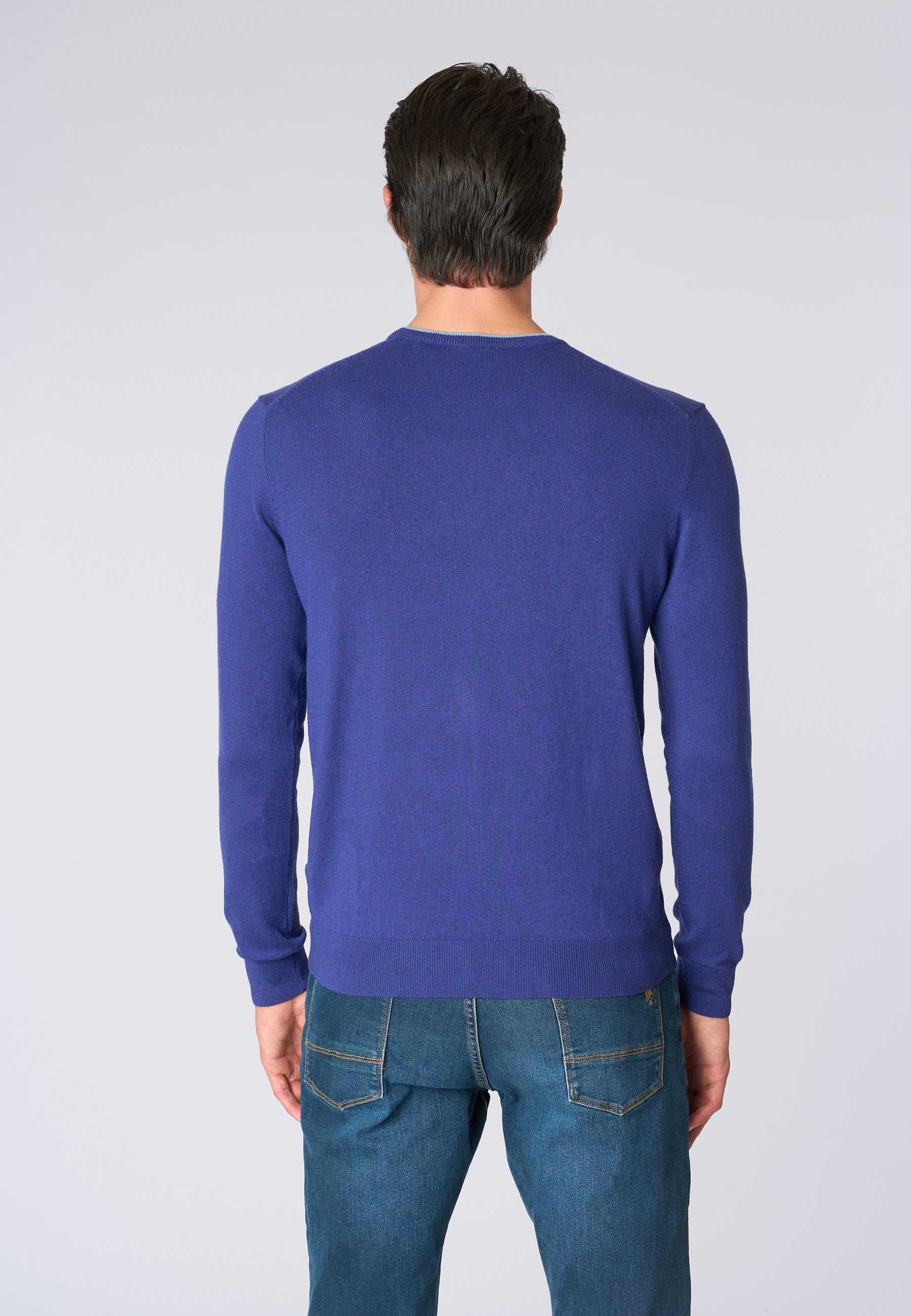 Maglia girocollo misto lana e viscosa