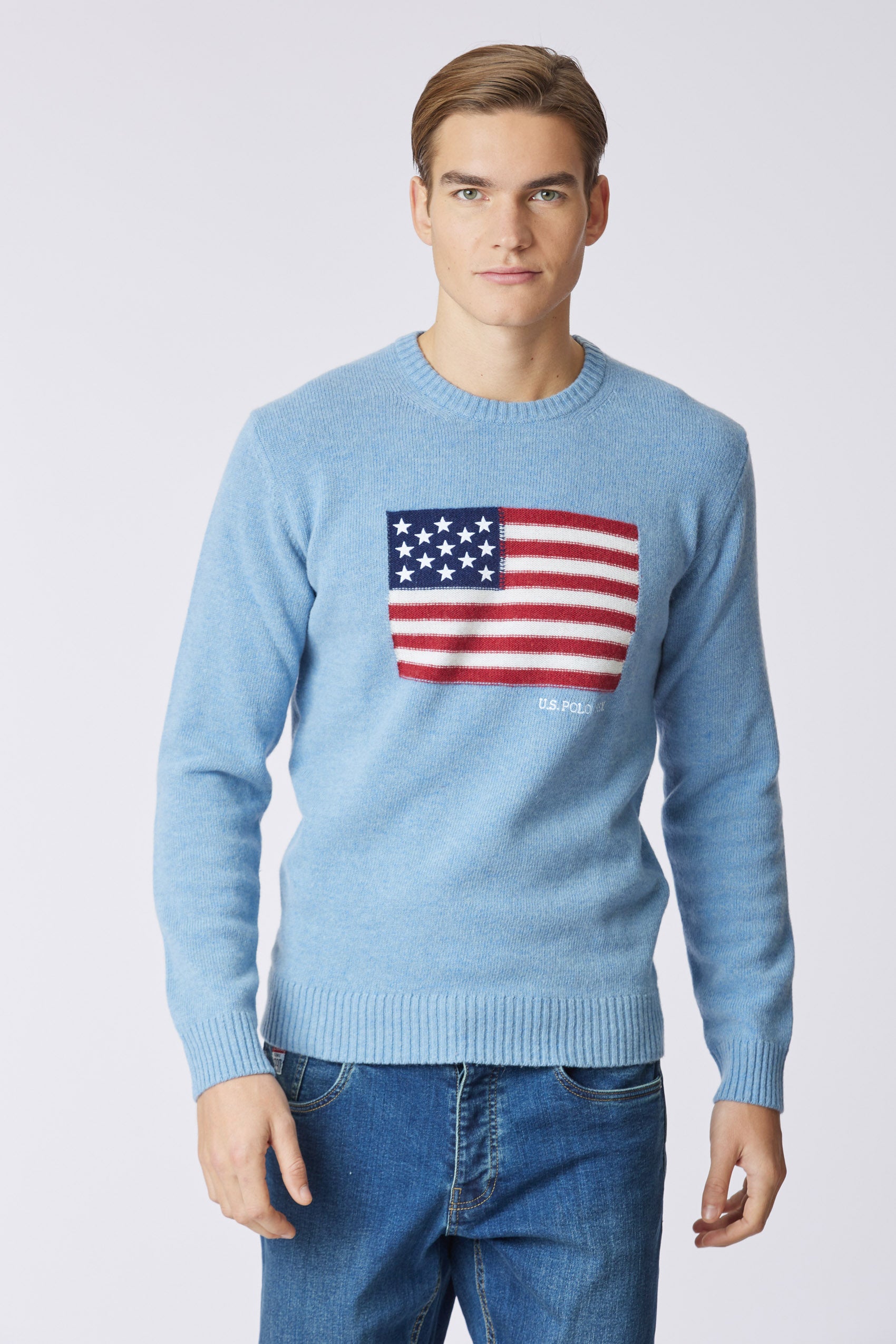 Maglia girocollo bandiera americana